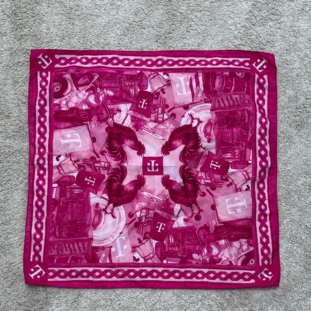 T-Mobile Bad Bunny Concert Pink Patterned Silk Scarf